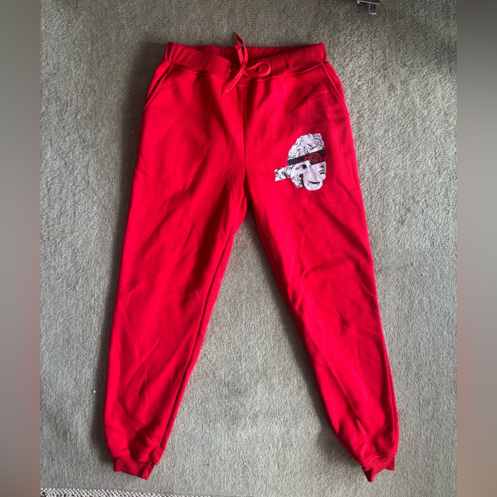 Red Drawstring Sweatpants - Picture 4 of 5
